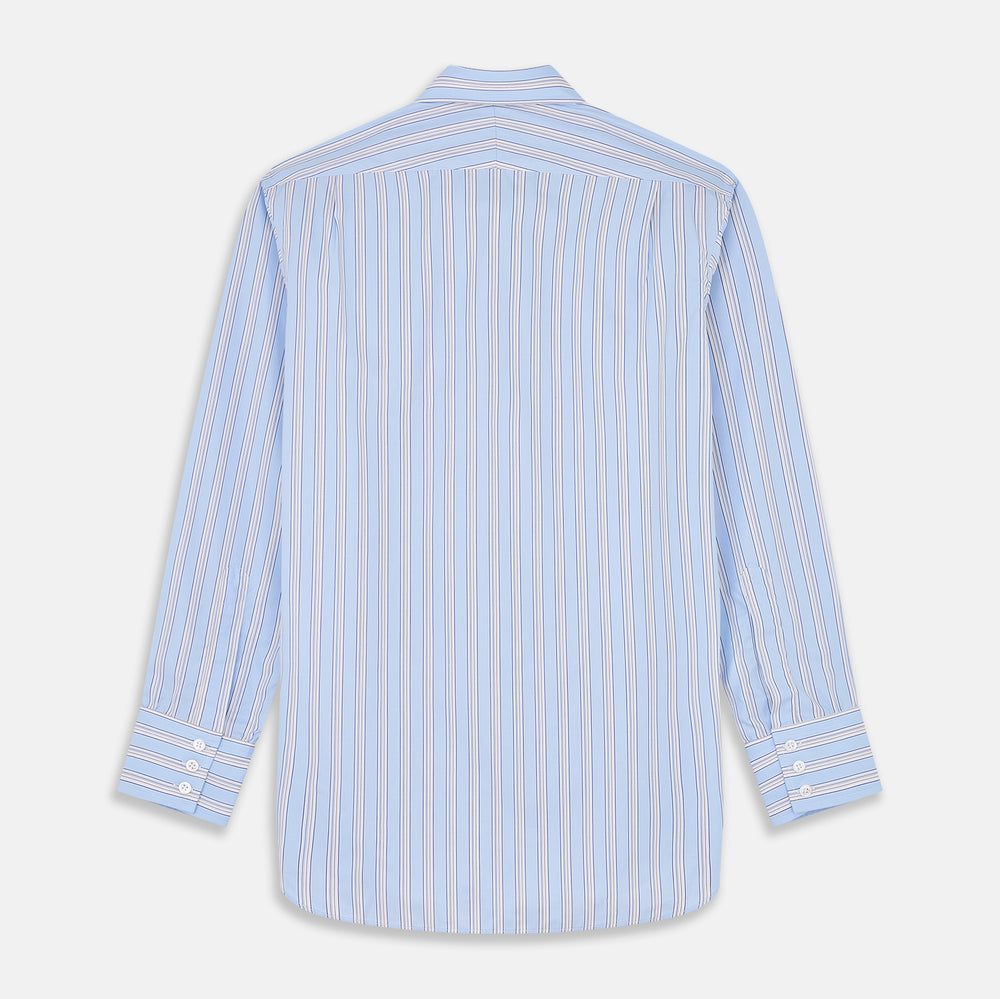 Pale Blue Multi-stripe Cotton Regular Fit Mayfair Shirt