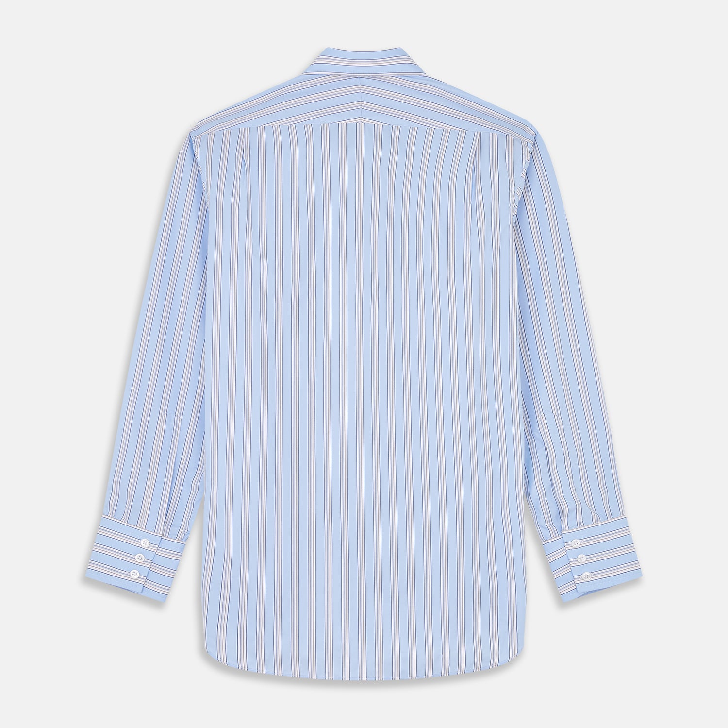 View 5 of product Pale Blue Multi-stripe Cotton Regular Fit Mayfair Shirt