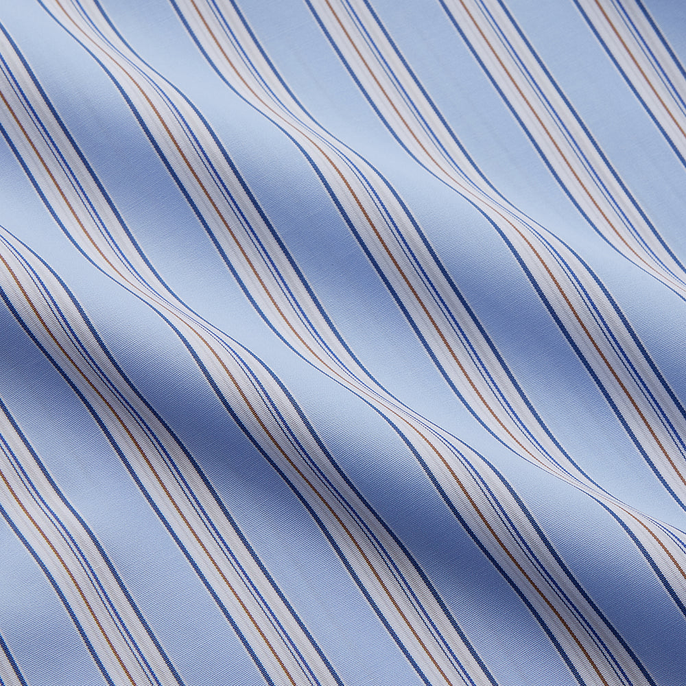 Pale Blue Multi-stripe Cotton Regular Fit Mayfair Shirt