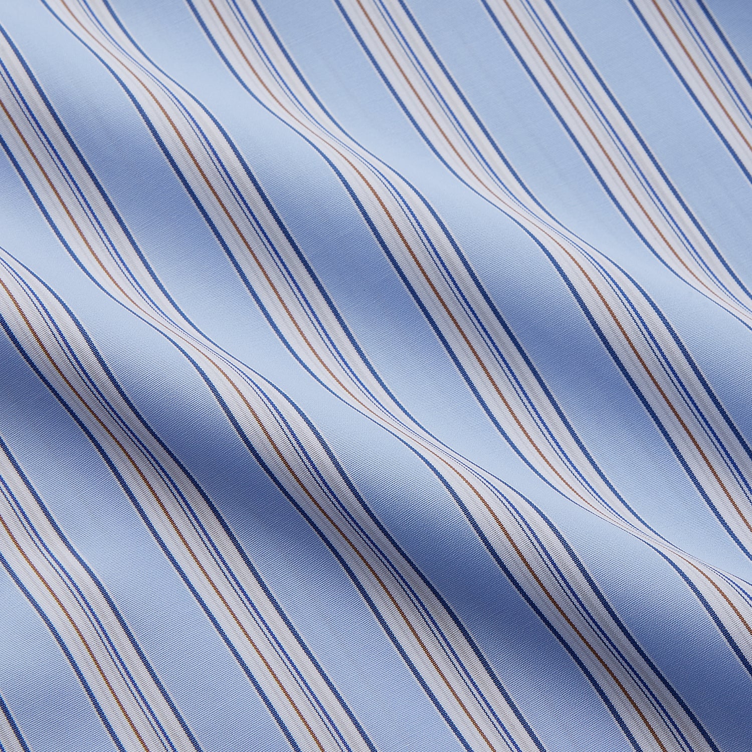 View 4 of product Pale Blue Multi-stripe Cotton Regular Fit Mayfair Shirt