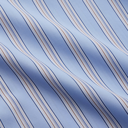 Pale Blue Multi-stripe Cotton Regular Fit Mayfair Shirt Image 3