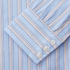View 3 of product Pale Blue Multi-stripe Cotton Regular Fit Mayfair Shirt