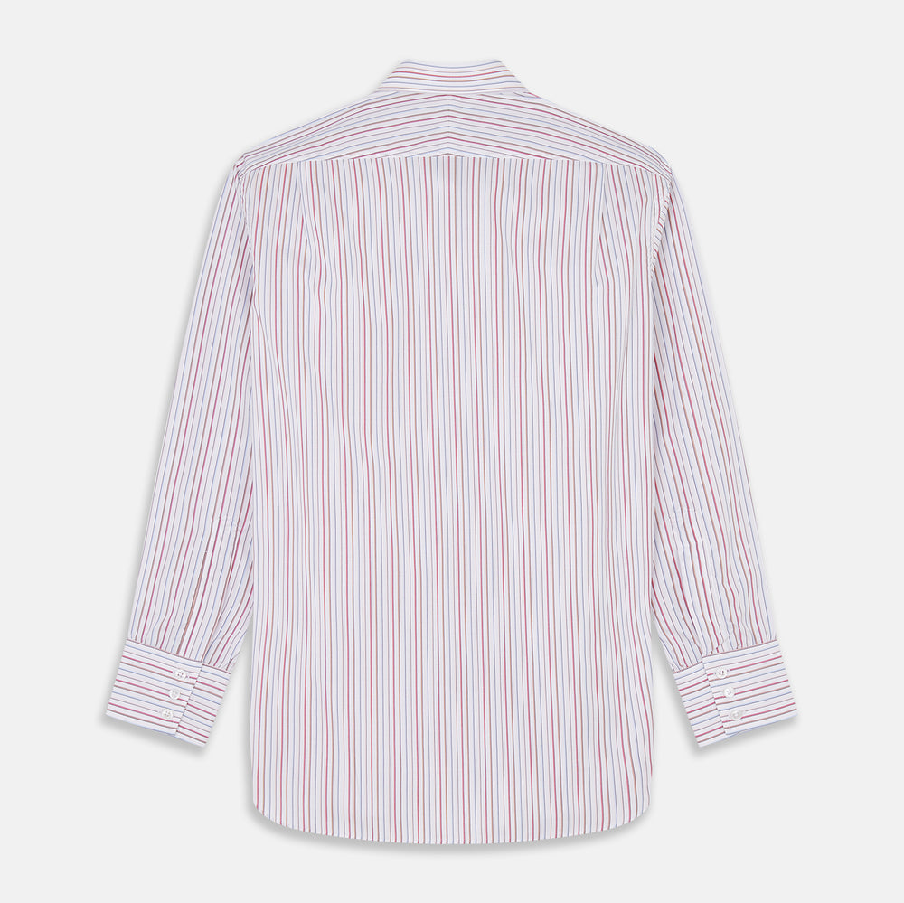Red Multi-stripe Cotton Regular Fit Mayfair Shirt