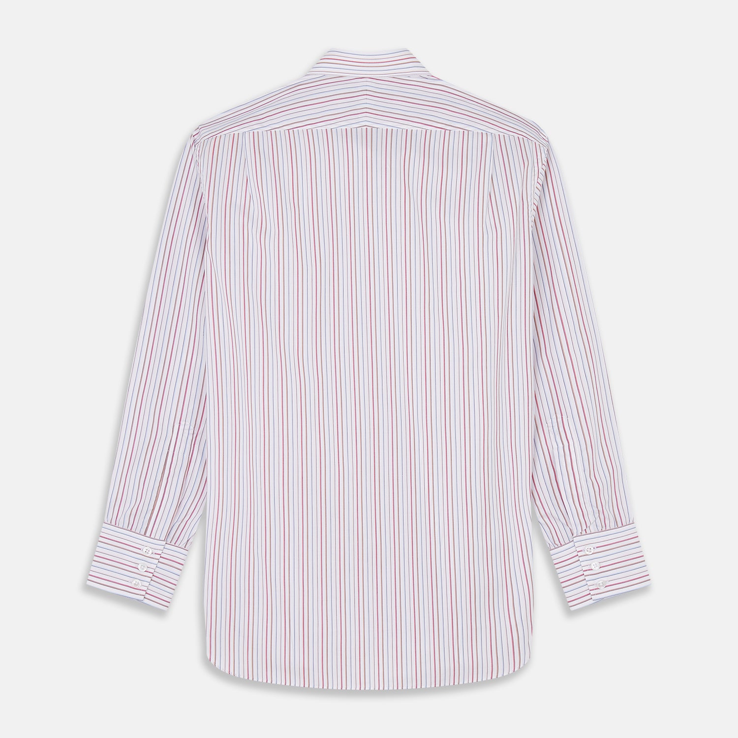 View 5 of product Red Multi-stripe Cotton Regular Fit Mayfair Shirt