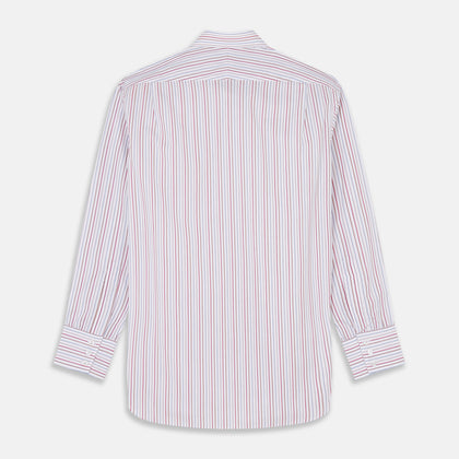 Red Multi-stripe Cotton Regular Fit Mayfair Shirt Image 4