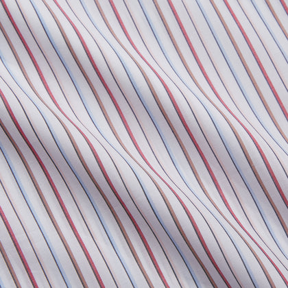 Red Multi-stripe Cotton Regular Fit Mayfair Shirt Image 3
