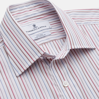 Red Multi-stripe Cotton Regular Fit Mayfair Shirt Image 1