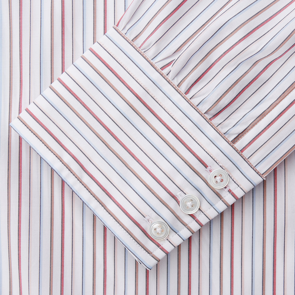 Red Multi-stripe Cotton Regular Fit Mayfair Shirt