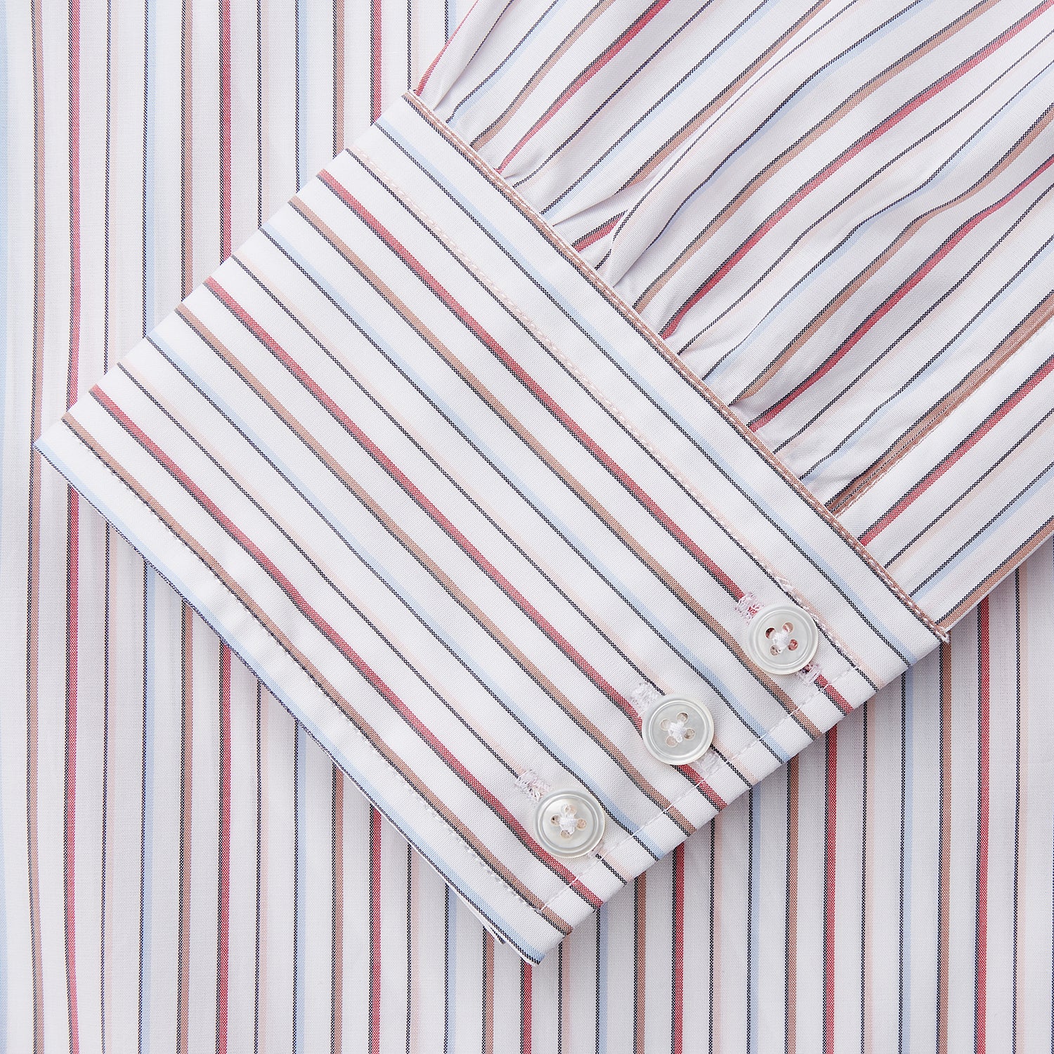 View 3 of product Red Multi-stripe Cotton Regular Fit Mayfair Shirt
