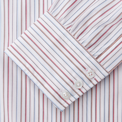 Red Multi-stripe Cotton Regular Fit Mayfair Shirt Image 2