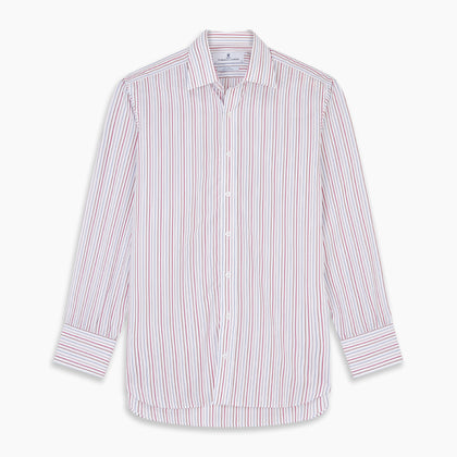 Red Multi-stripe Cotton Regular Fit Mayfair Shirt Image 5