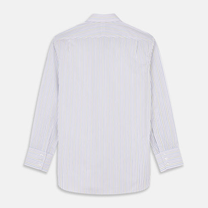 Purple Multi-stripe Cotton Regular Fit Mayfair Shirt Image 4