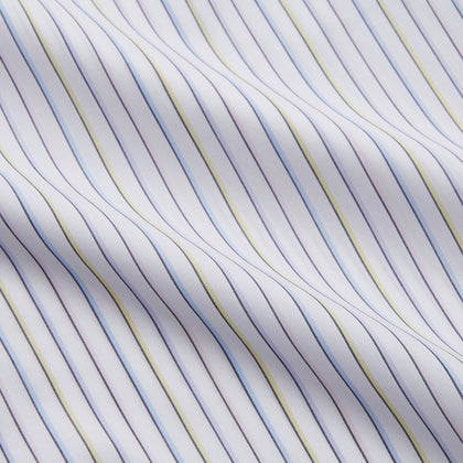 Purple Multi-stripe Cotton Regular Fit Mayfair Shirt Image 3