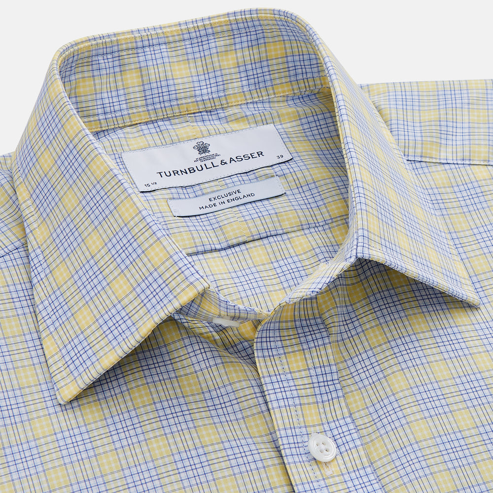 Yellow Multi-check Cotton Regular Fit Mayfair Shirt