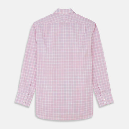 Pink Multi-check Cotton Regular Fit Mayfair Shirt Image 4