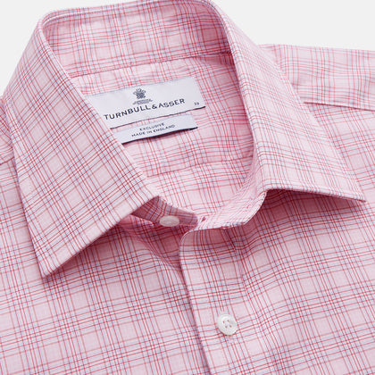 Pink Multi-check Cotton Regular Fit Mayfair Shirt Image 1