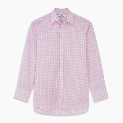 Pink Multi-check Cotton Regular Fit Mayfair Shirt Image 5
