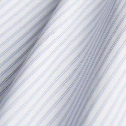 Pale Blue and White Multi-stripe Cotton Regular Fit Mayfair Shirt Image 3