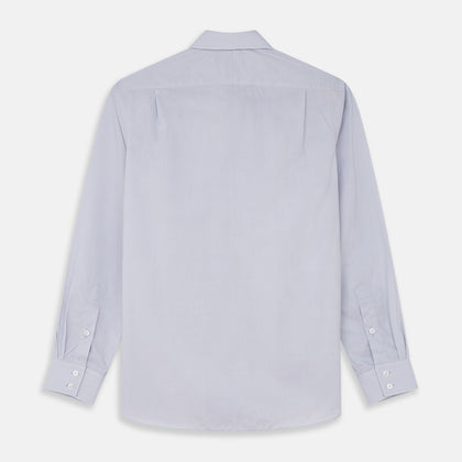 Faded Blue Block Check Cotton Tailored Fit Shelton Shirt Image 4