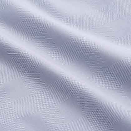 Faded Blue Block Check Cotton Tailored Fit Shelton Shirt Image 3