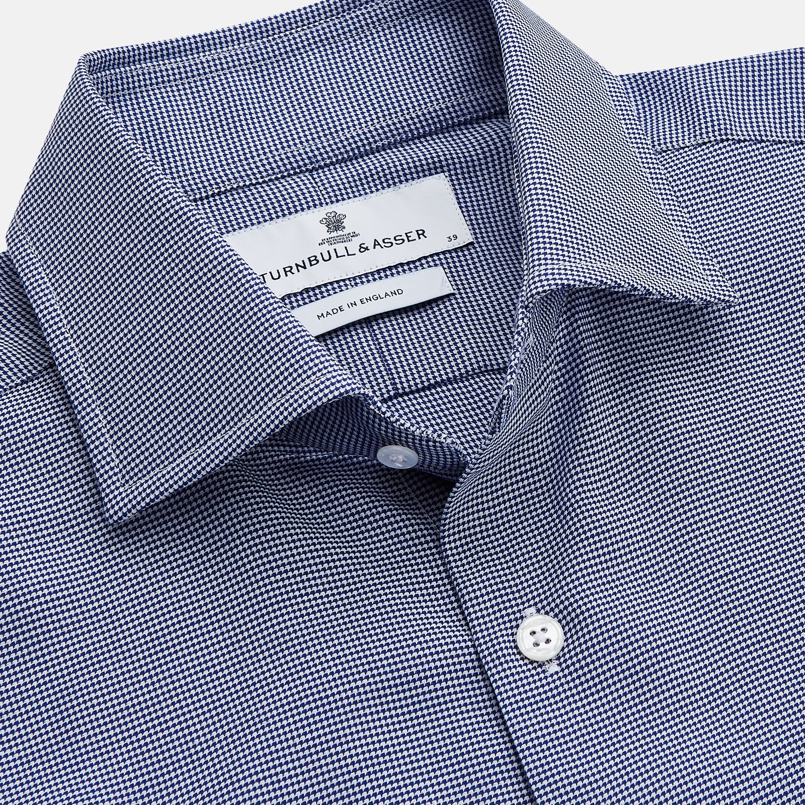View 2 of product Navy Pattern Cotton Voile Tailored Fit Shelton Shirt