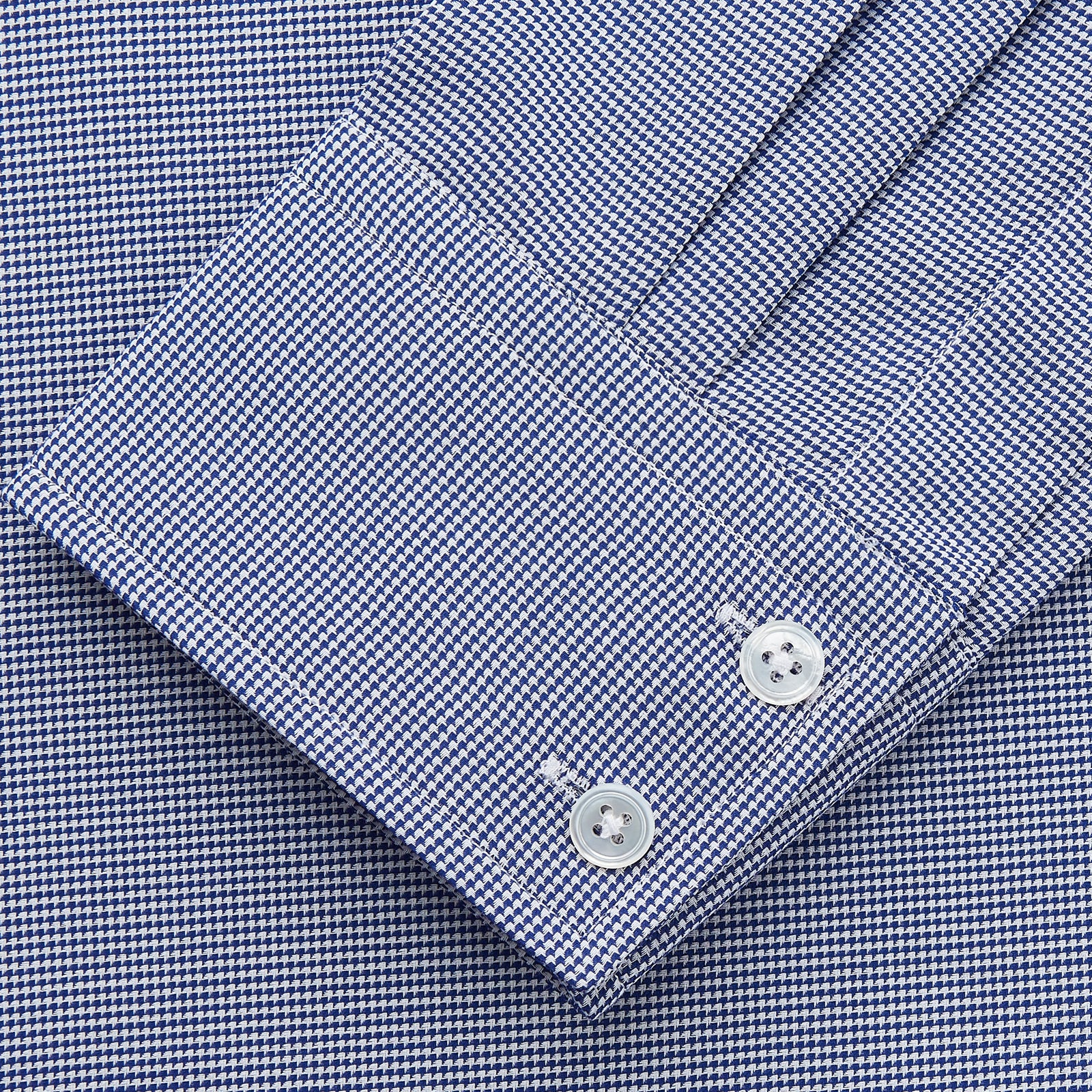 View 3 of product Navy Pattern Cotton Voile Tailored Fit Shelton Shirt