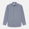 View 1 of product Navy Pattern Cotton Voile Tailored Fit Shelton Shirt
