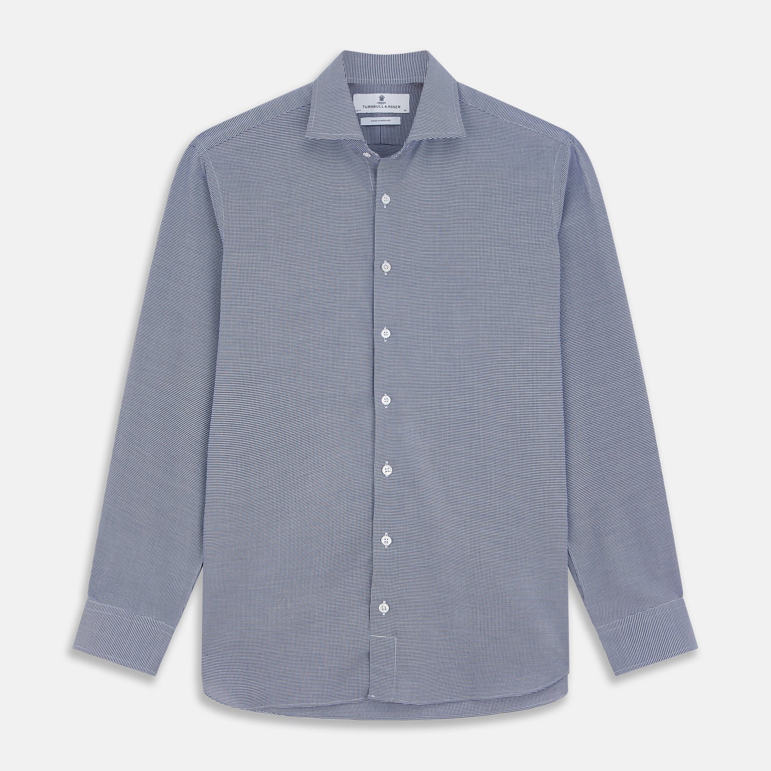 View 1 of product Navy Pattern Cotton Voile Tailored Fit Shelton Shirt