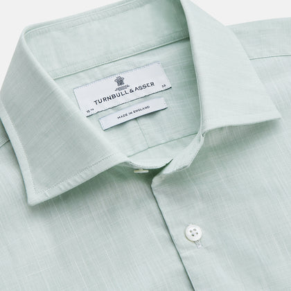 Light Green Chambray Tailored Fit Shelton Shirt Image 1
