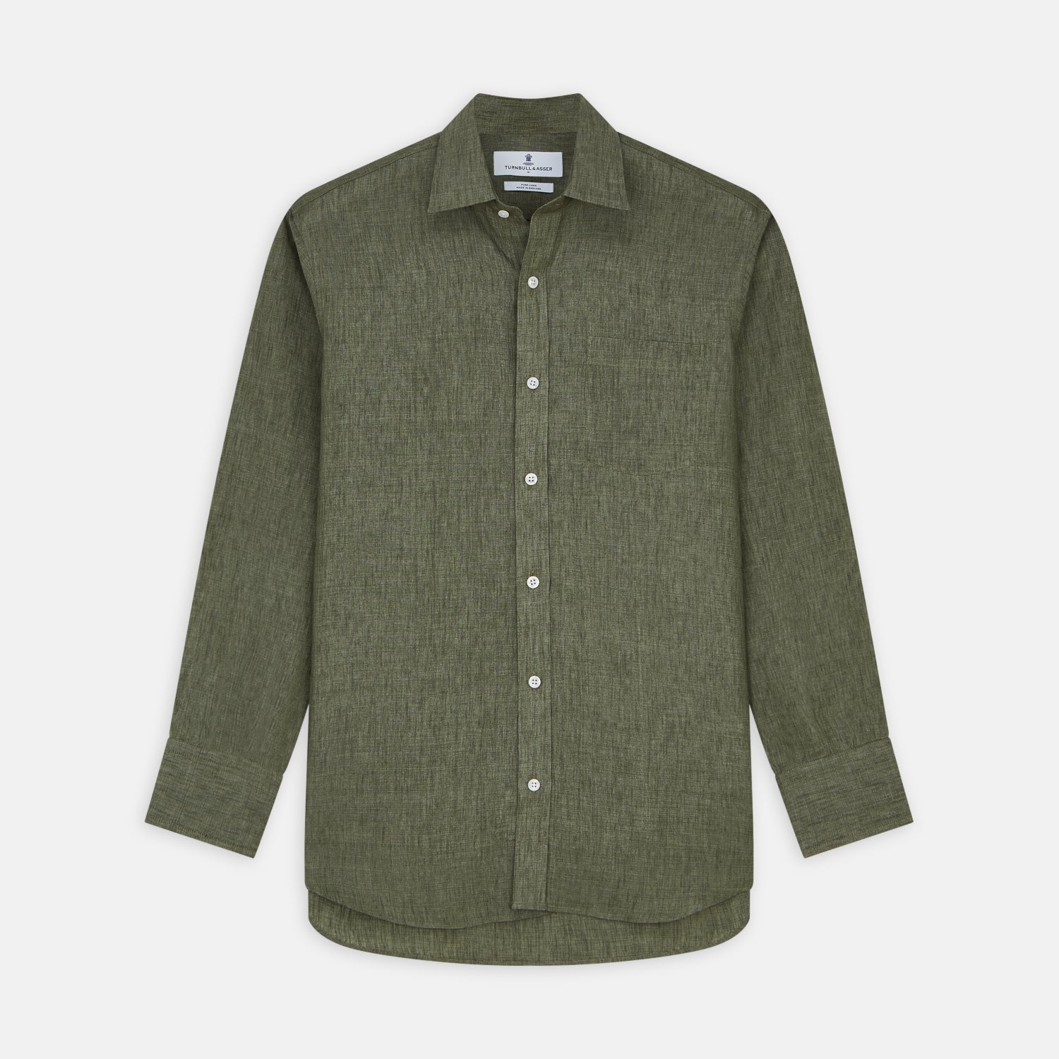View 1 of product Sage Green Linen Weekend Fit Finch Shirt