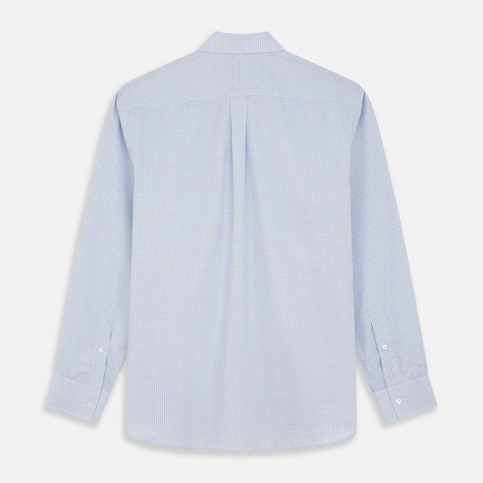 Pale Blue Multi Check Cashmerello Weekend Fit Hayne Shirt Image 4