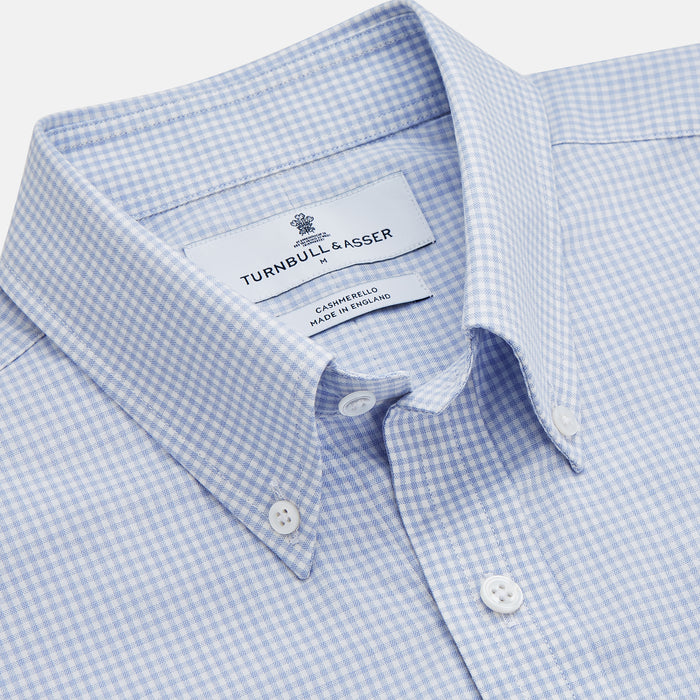 Pale Blue Multi Check Cashmerello Weekend Fit Hayne Shirt Image 1