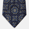 Slim Navy Floral Tile Silk Tie
