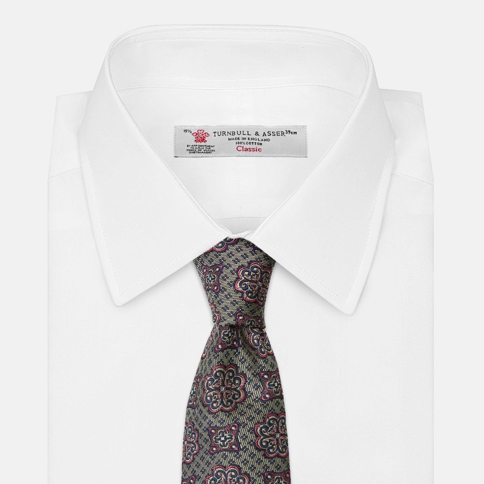 View 2 of product Green Floral Tile Silk Tie