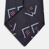 Navy Graphic Deco Silk Tie