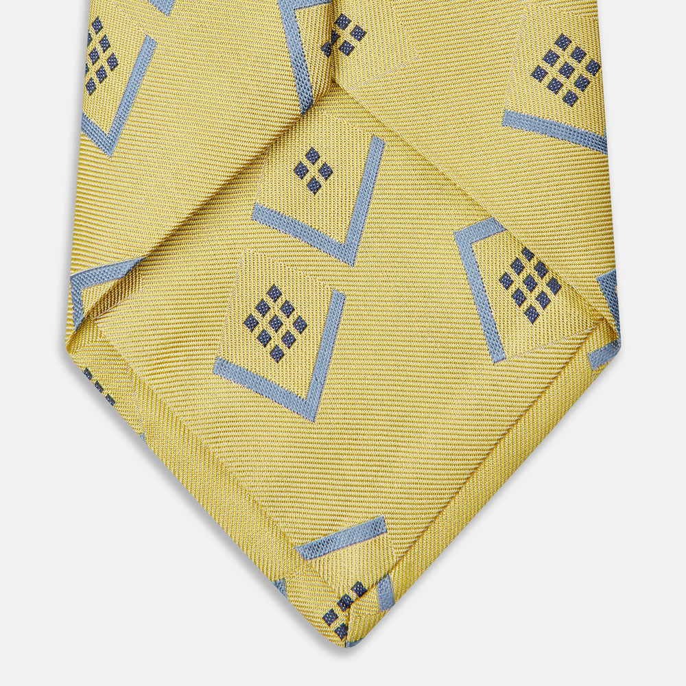 Yellow Graphic Deco Silk Tie