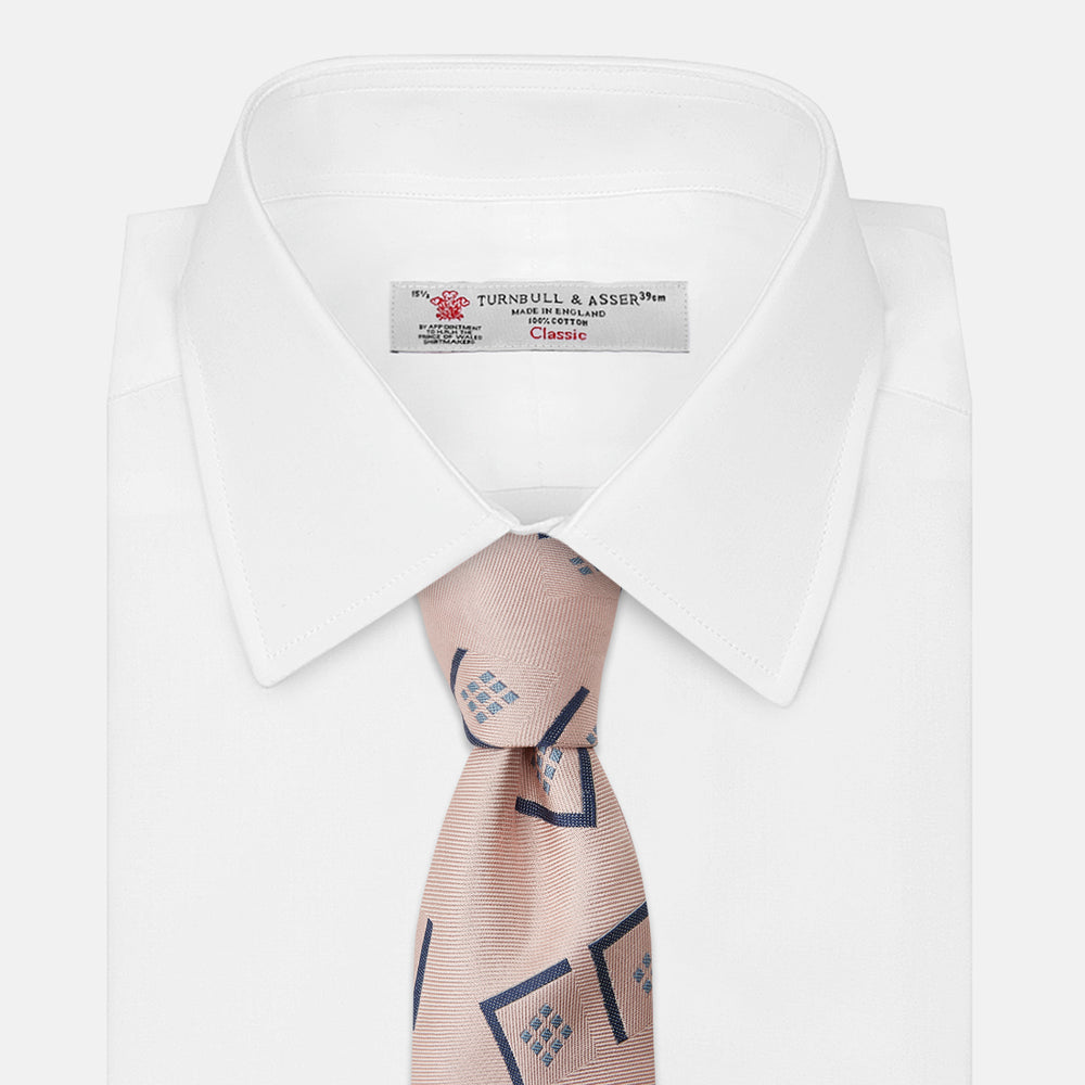 Pink Graphic Deco Silk Tie