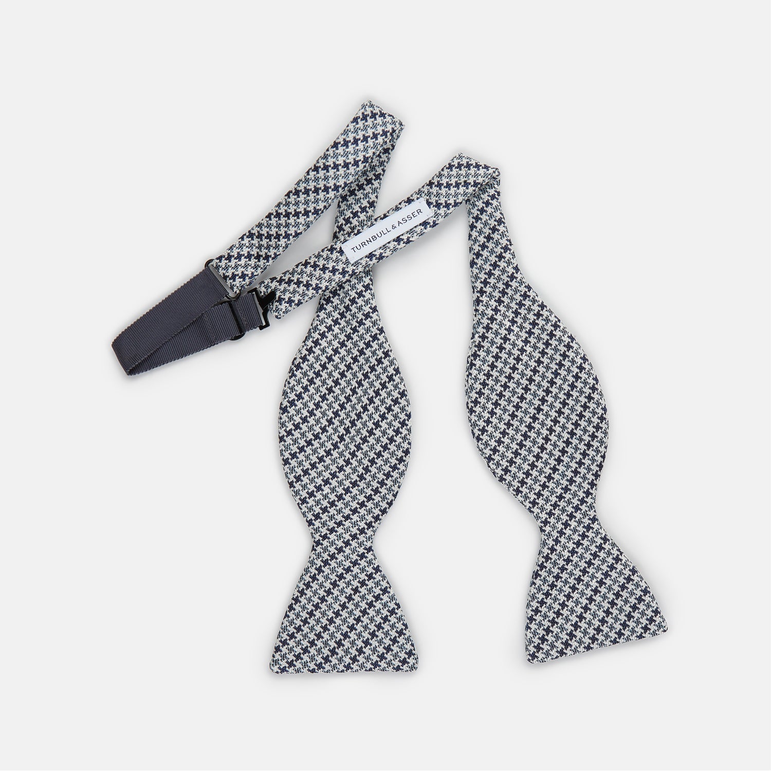 View 2 of product Blue Multi Puppytooth Silk Bow Tie