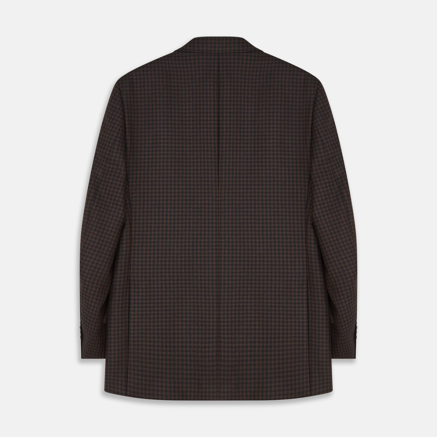 View 4 of product Brown and Navy Checked Wool Barrington Blazer
