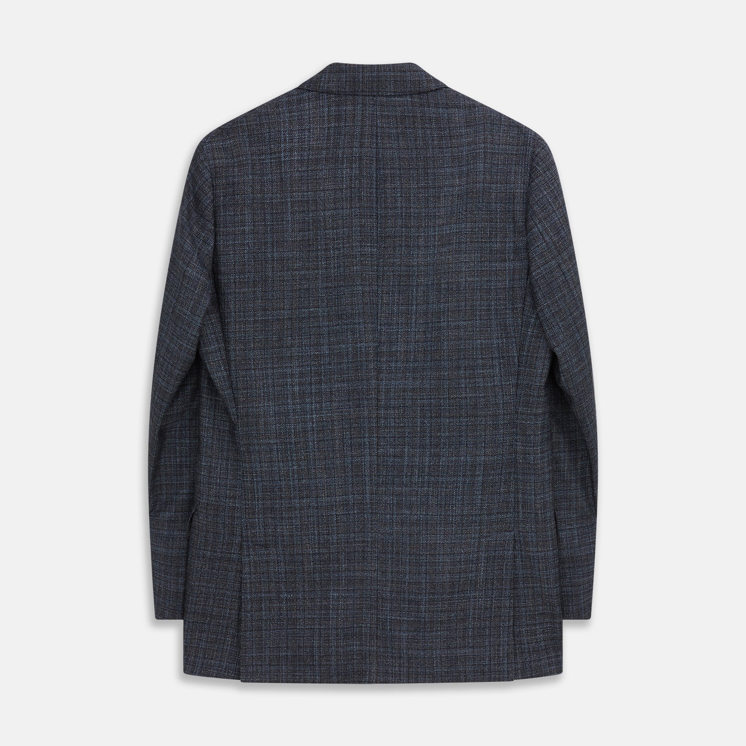 View 4 of product Navy Check Wool and Cashmere Blend Double Breasted Bertie Blazer