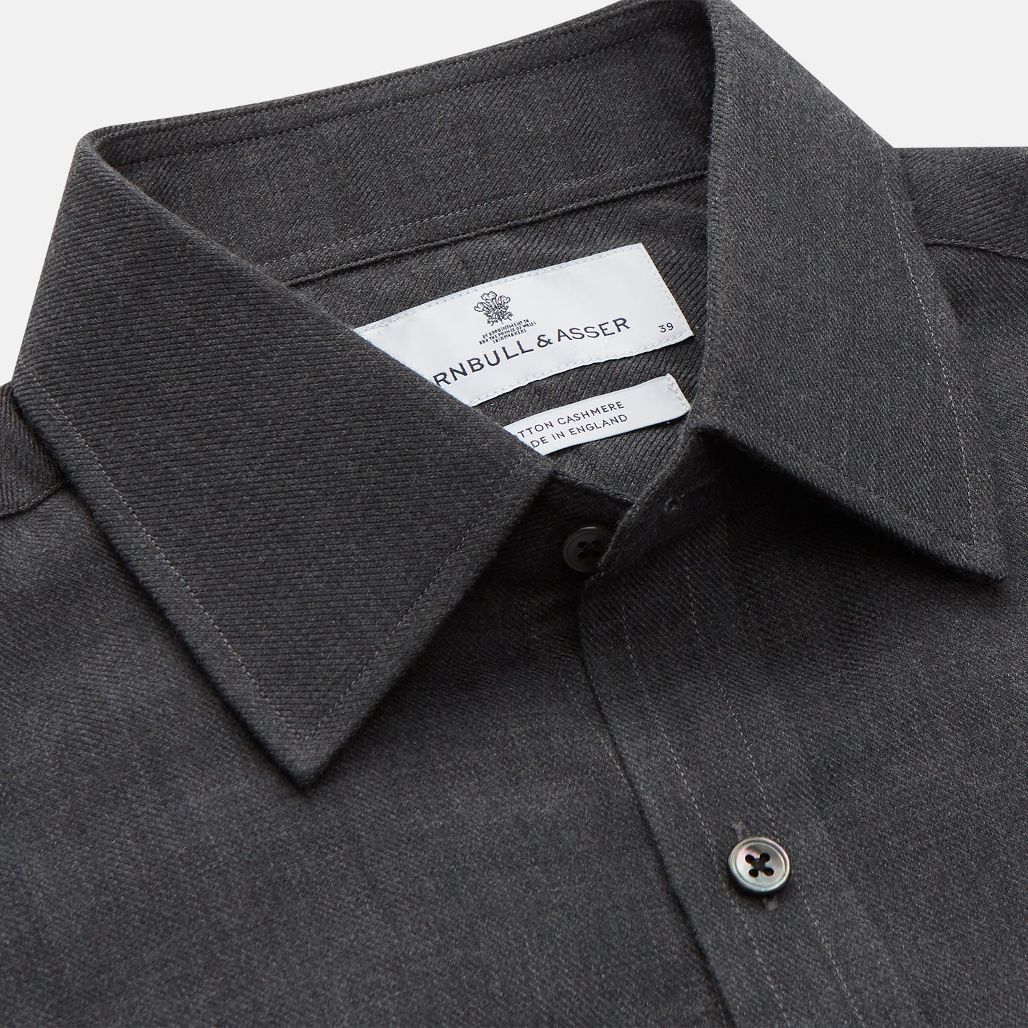 View 2 of product Charcoal Cotton and Wool Blend Regular Fit Mayfair Shirt