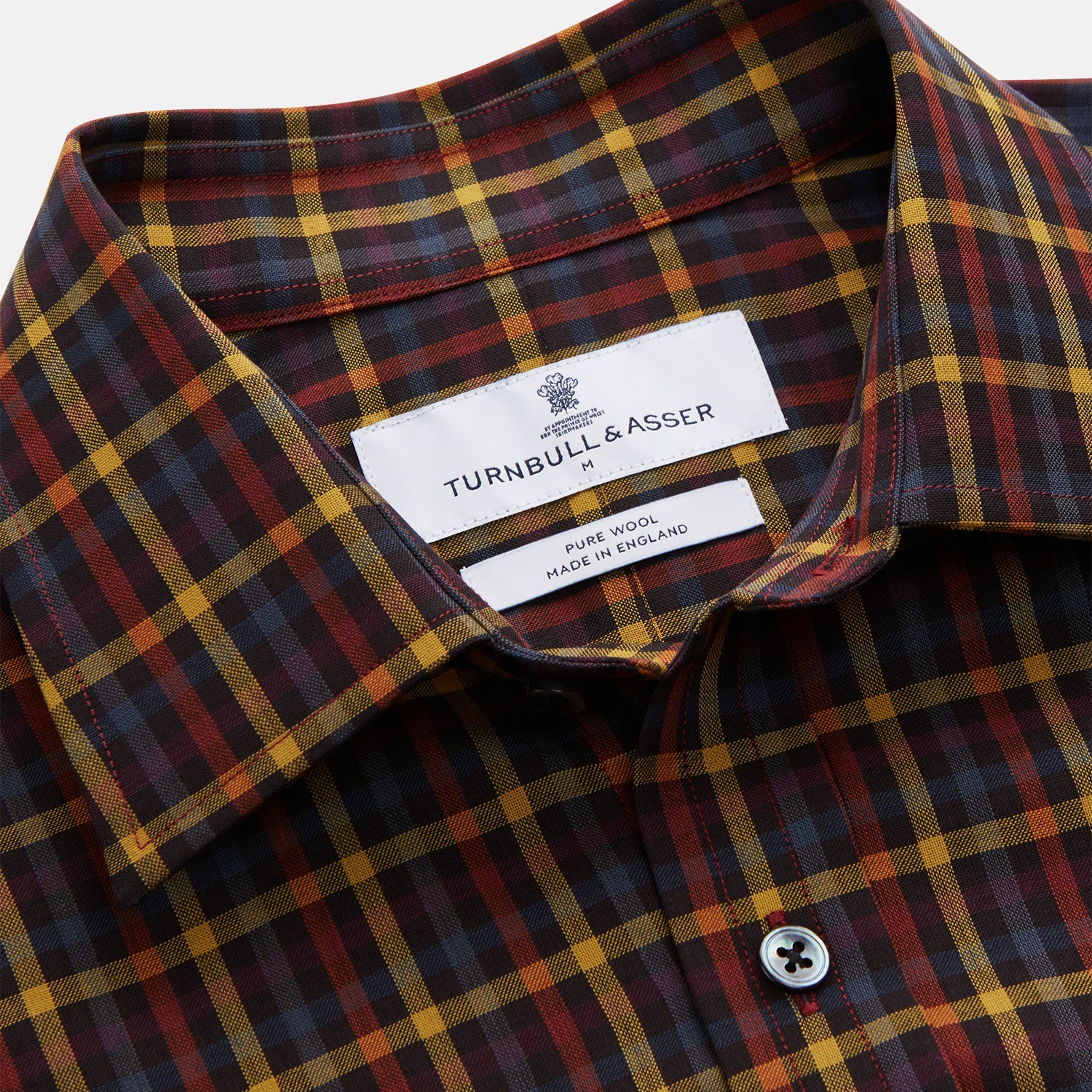 View 3 of product Blue, Yellow and Red Multi Check Wool Weekend Fit Finch Shirt
