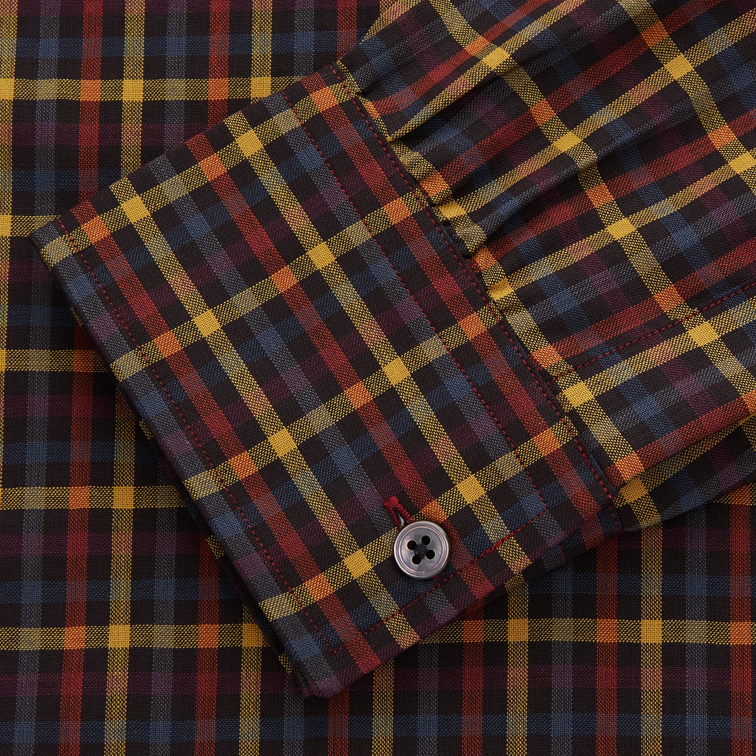 View 2 of product Blue, Yellow and Red Multi Check Wool Weekend Fit Finch Shirt