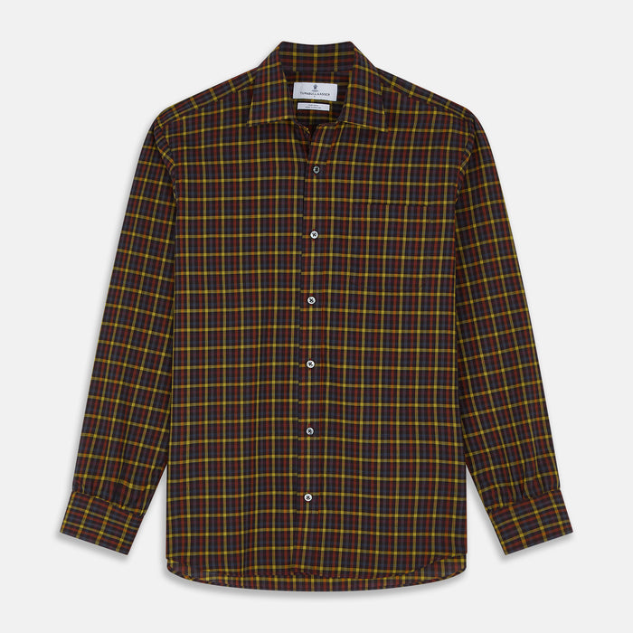 Blue, Yellow and Red Multi Check Wool Weekend Fit Finch Shirt