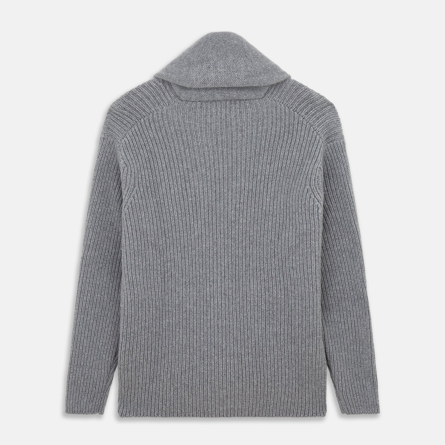 View 3 of product Grey Ribbed Cashmere Ainsley Cardigan