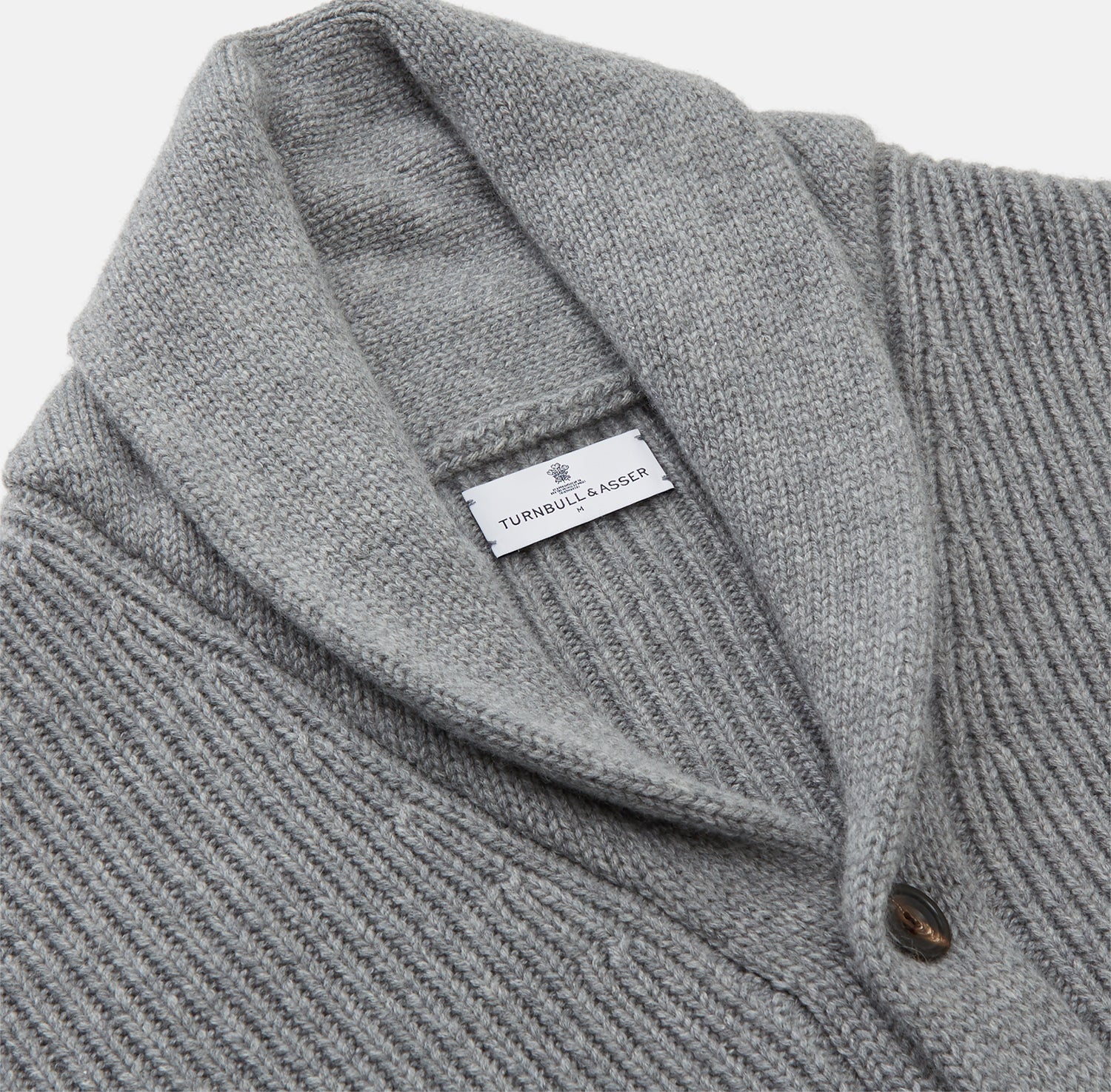 View 2 of product Grey Ribbed Cashmere Ainsley Cardigan