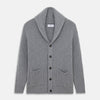 View 1 of product Grey Ribbed Cashmere Ainsley Cardigan