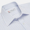 View 3 of product Navy and Light Blue Archive Check Shirt with T&A Collar and 3-Button Cuffs