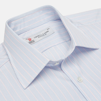 Navy and Light Blue Archive Check Shirt with T&A Collar and 3-Button Cuffs Image 2