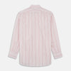 View 3 of product Pink And White Stripe Twill Cotton Regular Fit Shirt with T&A Collar And Double Cuffs